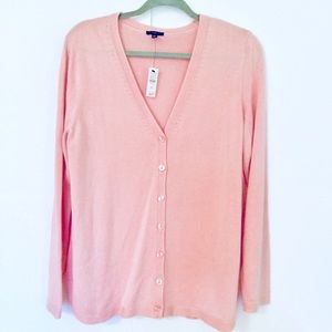 Talbots Pink Cardigan Large Petite NWT